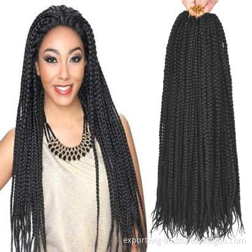 Box Twist Crochet Hair Attachment Box Braiding Solid And Ombre Two Three Color Synthetic Fiber 22 Inch Black Brown Pink